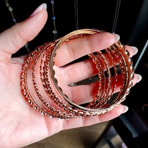 Rose gold bangles